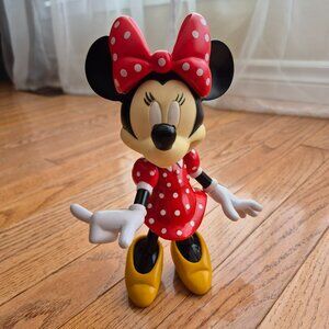 Disney Minnie Mouse Poseable Figure Toy 8" Doll Red Polka Dot Dress PVC